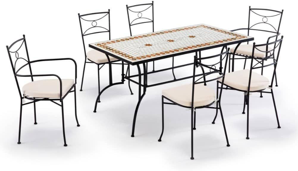 Gruppo Maruccia Gartenmöbel-Set 6-tlg. Anthrazit 160x90x75 cm