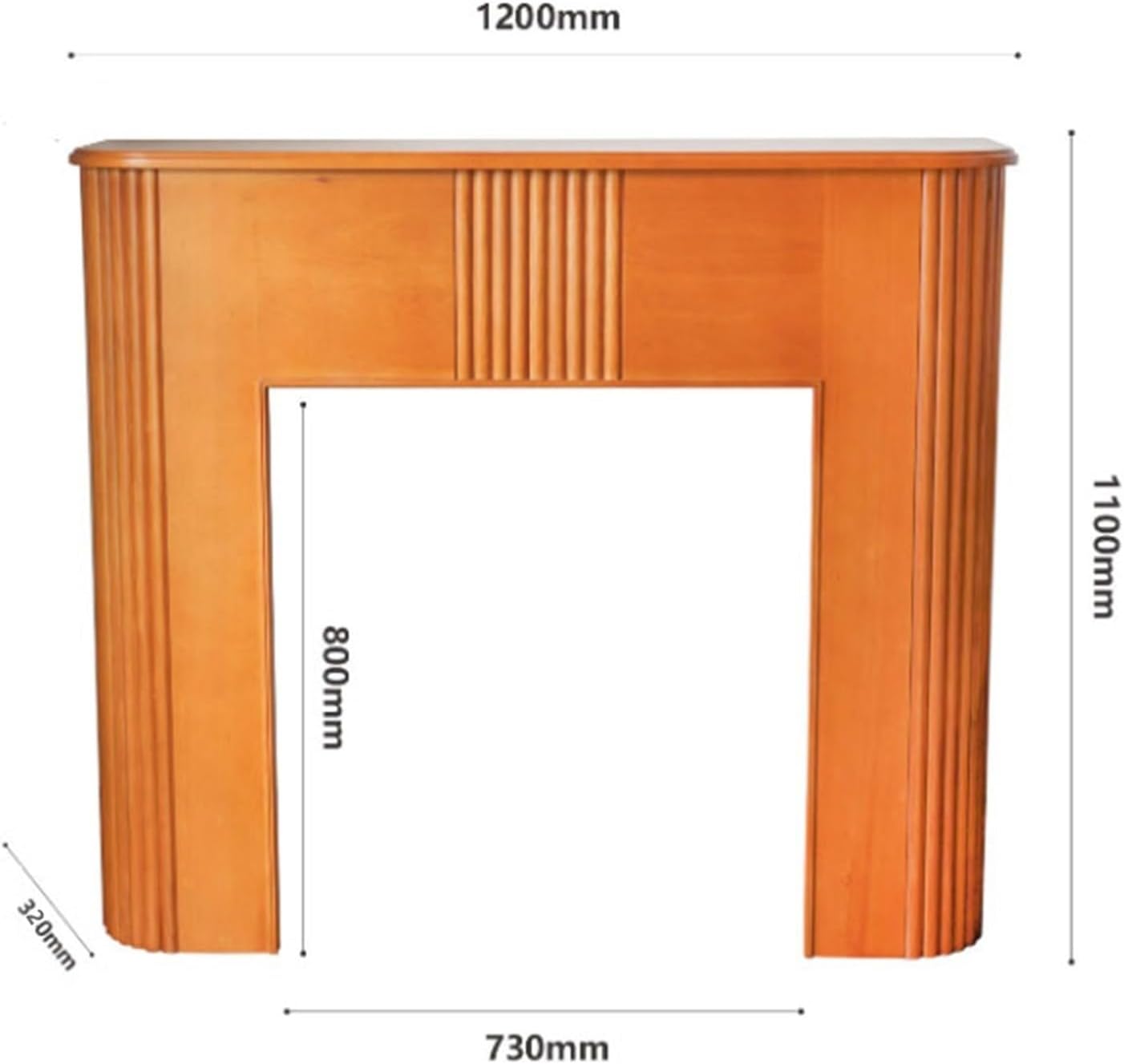 Lijiaxiuyc-101 Kaminofen Kaminsims Massivholz 129x34x110 cm One Color