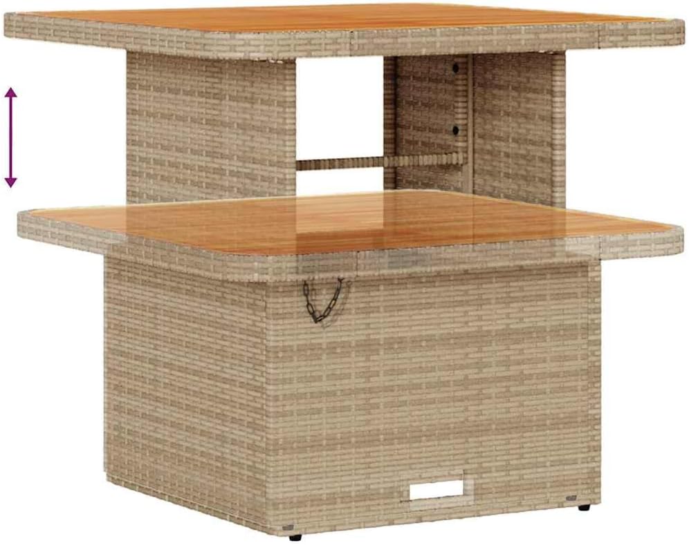 GFMGUEMV Poly Rattan Garten-Sofa-Set 13-Tlg. Beige & Hellgrau 80 cm