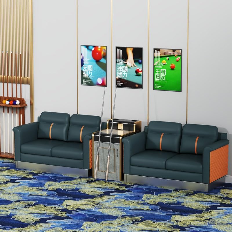 KIBONCY 3-Sitzer PU-Leder Billard Zuschauersofa Modulares Set Mehrfarbig