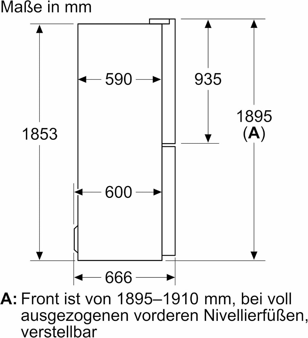 Bosch KMC85LBEA Serie 4 French Door Kühl-Gefrier-Kombination 189,5x85,5 cm 324/223 L NoFrost Schwarz