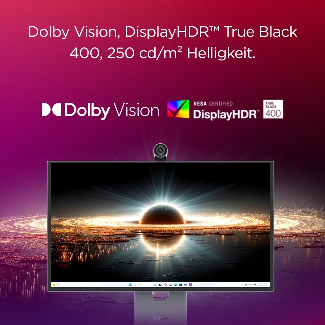 Lenovo Yoga Pro 27UD-10 26.5 Zoll QD-OLED 4K Monitor 120Hz 0.03ms HDMI 2.1 USB-C Schwarz