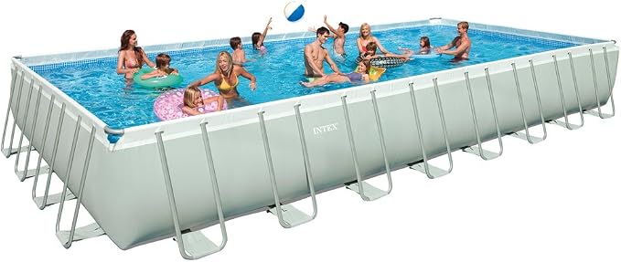 Intex Ultra Rechteckrahmenbecken 975x488 cm Grau Mit Sandfilterpumpe