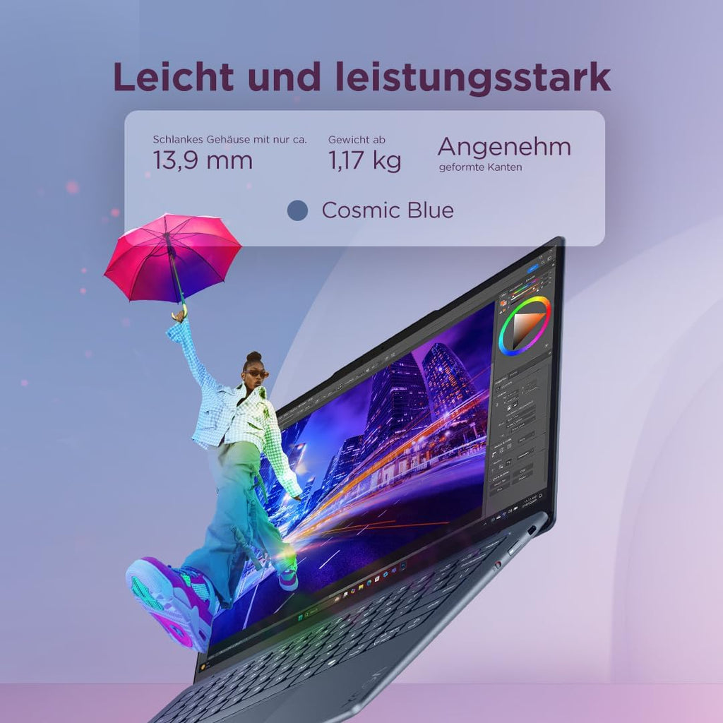 Lenovo Yoga Slim 7X 14" WUXGA OLED Laptop Snapdragon X2 Plus 16 GB RAM 1 TB SSD Cosmic Blau