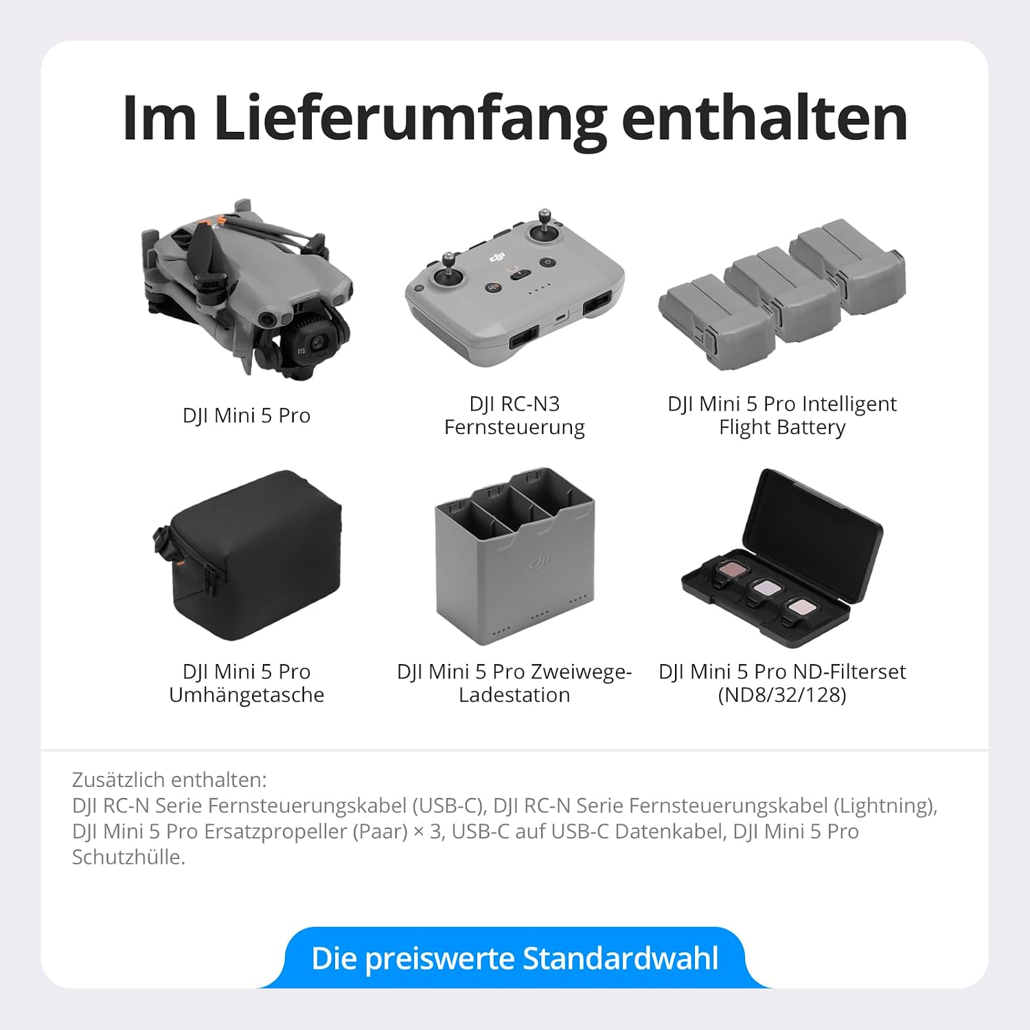 DJI Mini 5 Pro Fly More Combo RC-N3 4K Drohne Schwarz