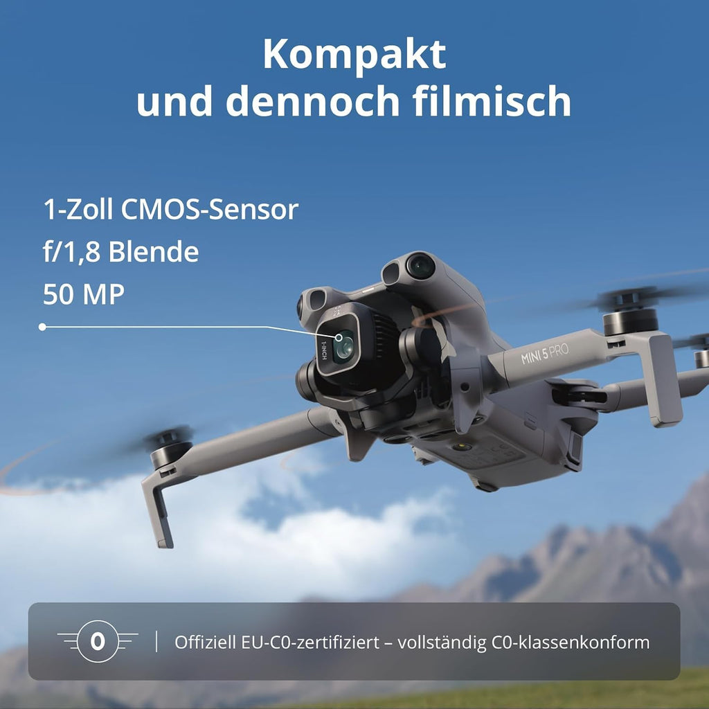 DJI Mini 5 Pro Fly More Combo Mit RC 2 Und 1 Jahr Care Bundle Grau