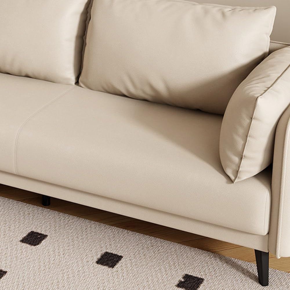 KIBONCY 3-Sitzer Kunstledersofa 80 cm Blau
