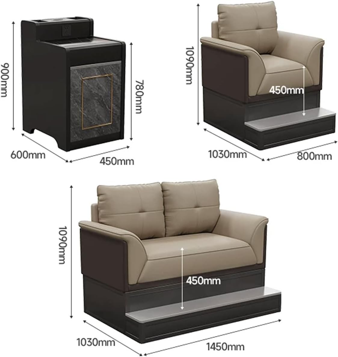 Generisch Billardzimmer Sofa Mit Metall-Fußstütze Massivholzrahmen Polsterstühlen Beistelltisch