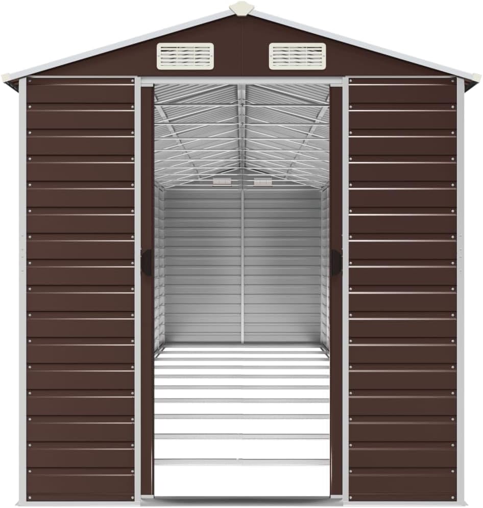 HGNFREF Metall Gerätehaus 191x895x198 cm Braun
