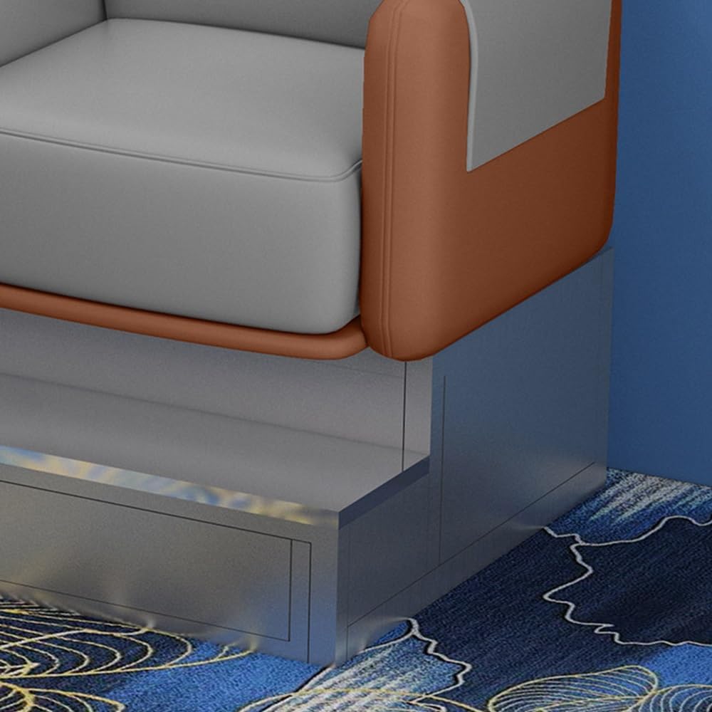 KIBONCY 3-Sitzer Kunstledersofa mit Holzbeinen Mehrfarbig