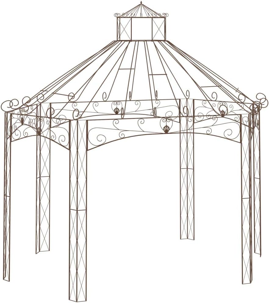 Kaloriko Gartenpavillon 400x258x378 cm Antik-Braun Schmiedeeisen