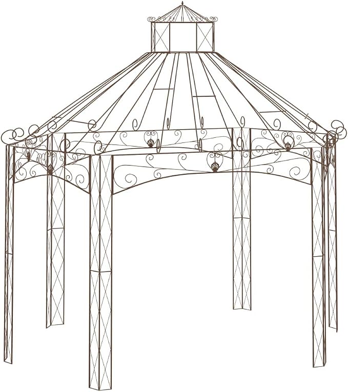 HFXHIJXQ Gartenpavillon Antik-Braun 400x258x378 cm Eisen