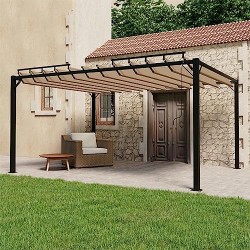 Kaloriko Pergola Mit Verstellbarem Lamellendach 3x4 M Creme