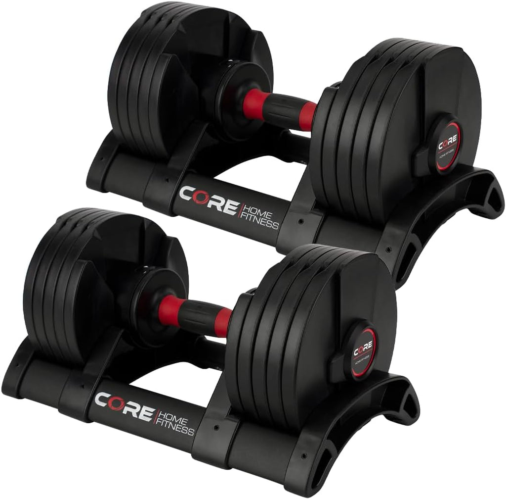 CORE FITNESS Verstellbares Hantel-Set 2x 22,7 Kg Schwarz