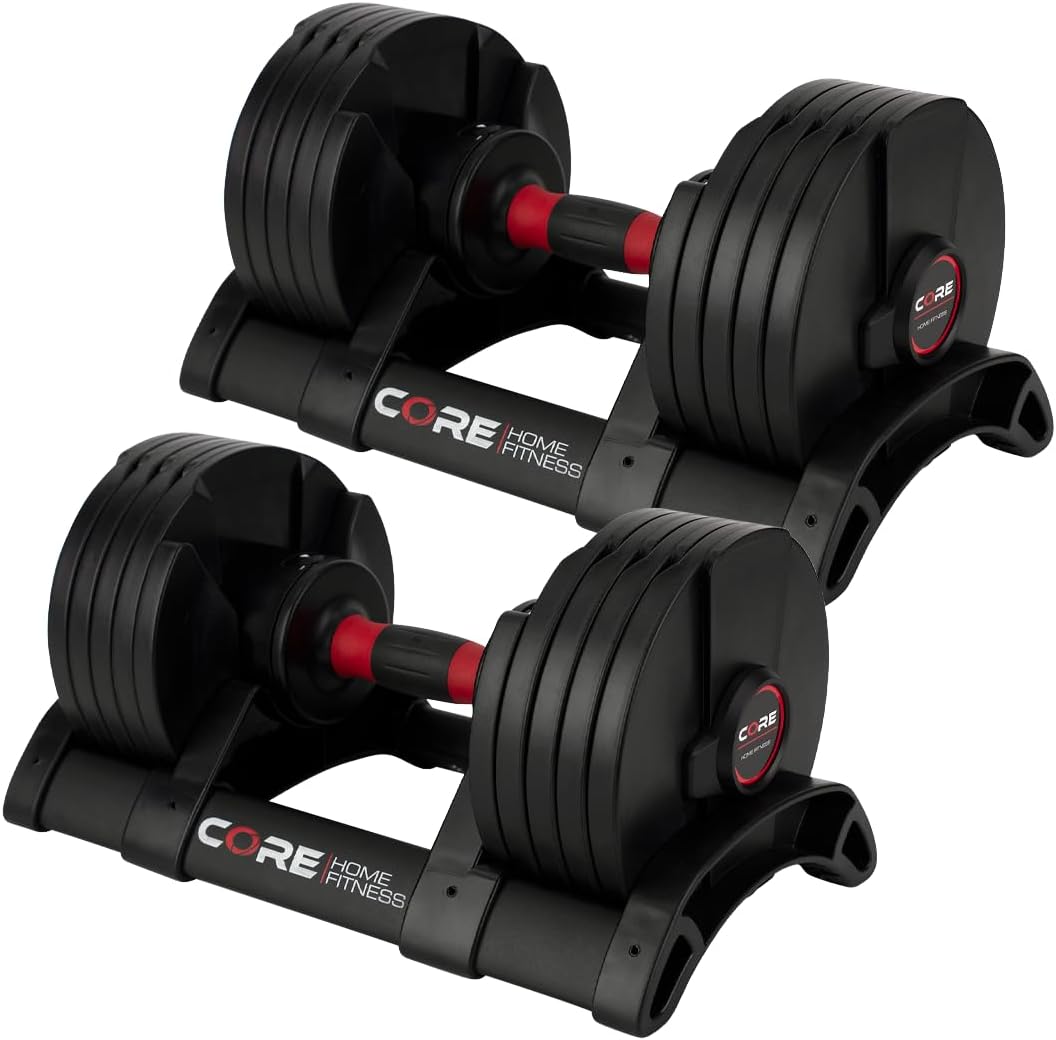 CORE FITNESS Verstellbares Hantel-Set 2x 22,7 Kg Schwarz