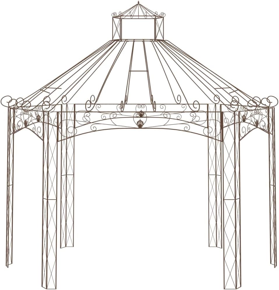 HFXHIJXQ Gartenpavillon Antik-Braun 400x258x378 cm Eisen