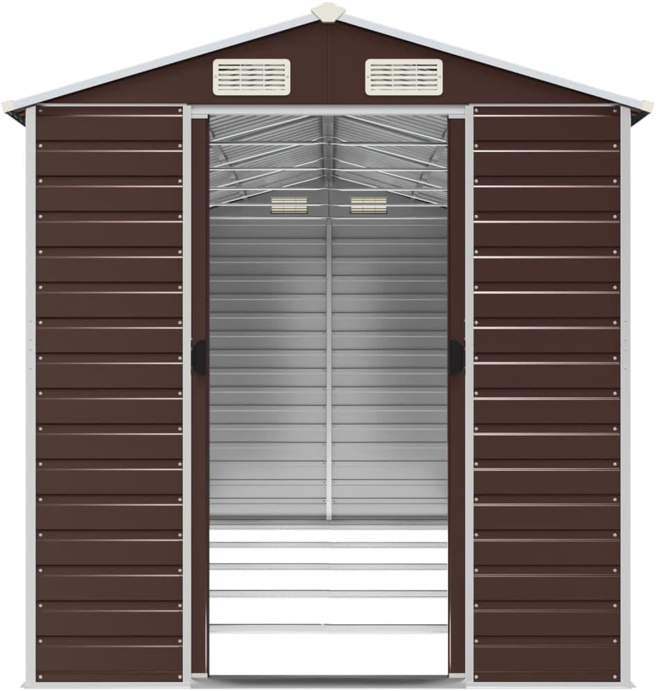 EDNRSOG Geräteschuppen 191x470x198 cm Braun Stahl