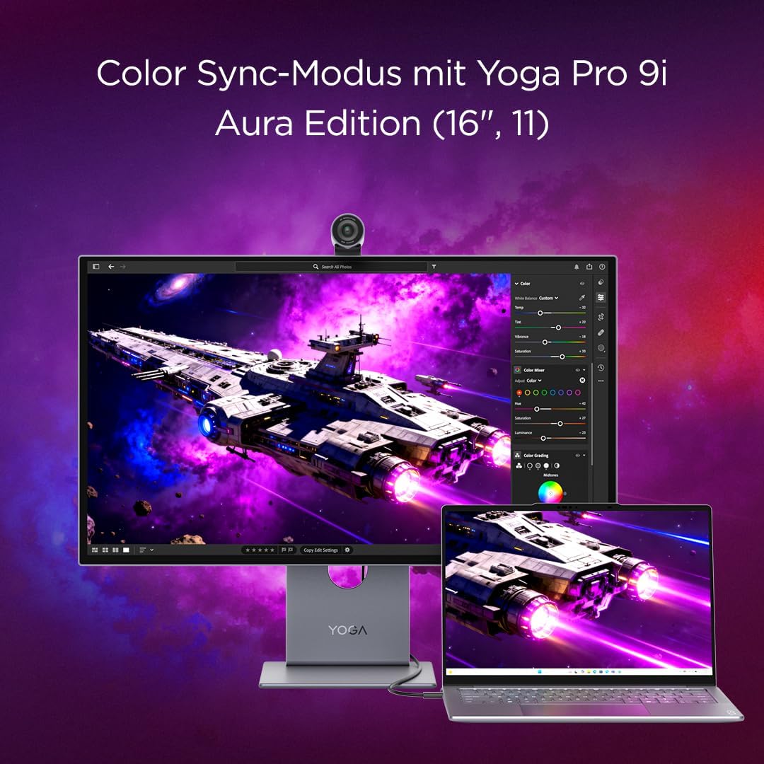 Lenovo Yoga Pro 27UD-10 26.5 Zoll QD-OLED 4K Monitor 120Hz 0.03ms HDMI 2.1 USB-C Schwarz