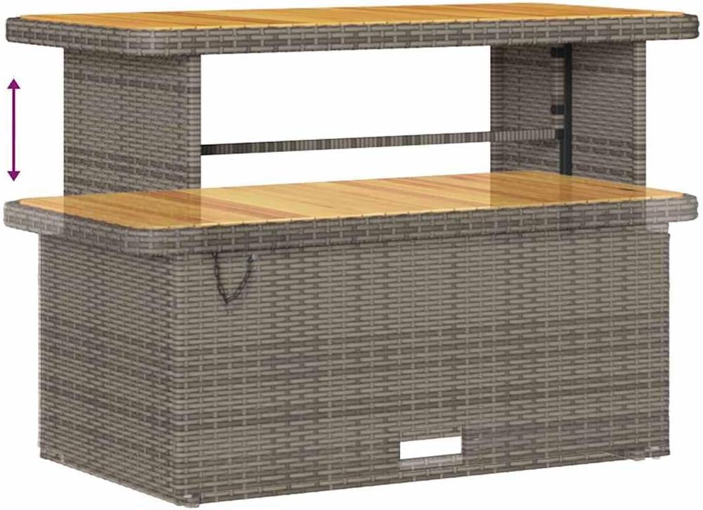 GFMGUEMV Poly-Rattan Gartenmöbel Set 13-Teilig Grau/Dunkelgrau 110 cm