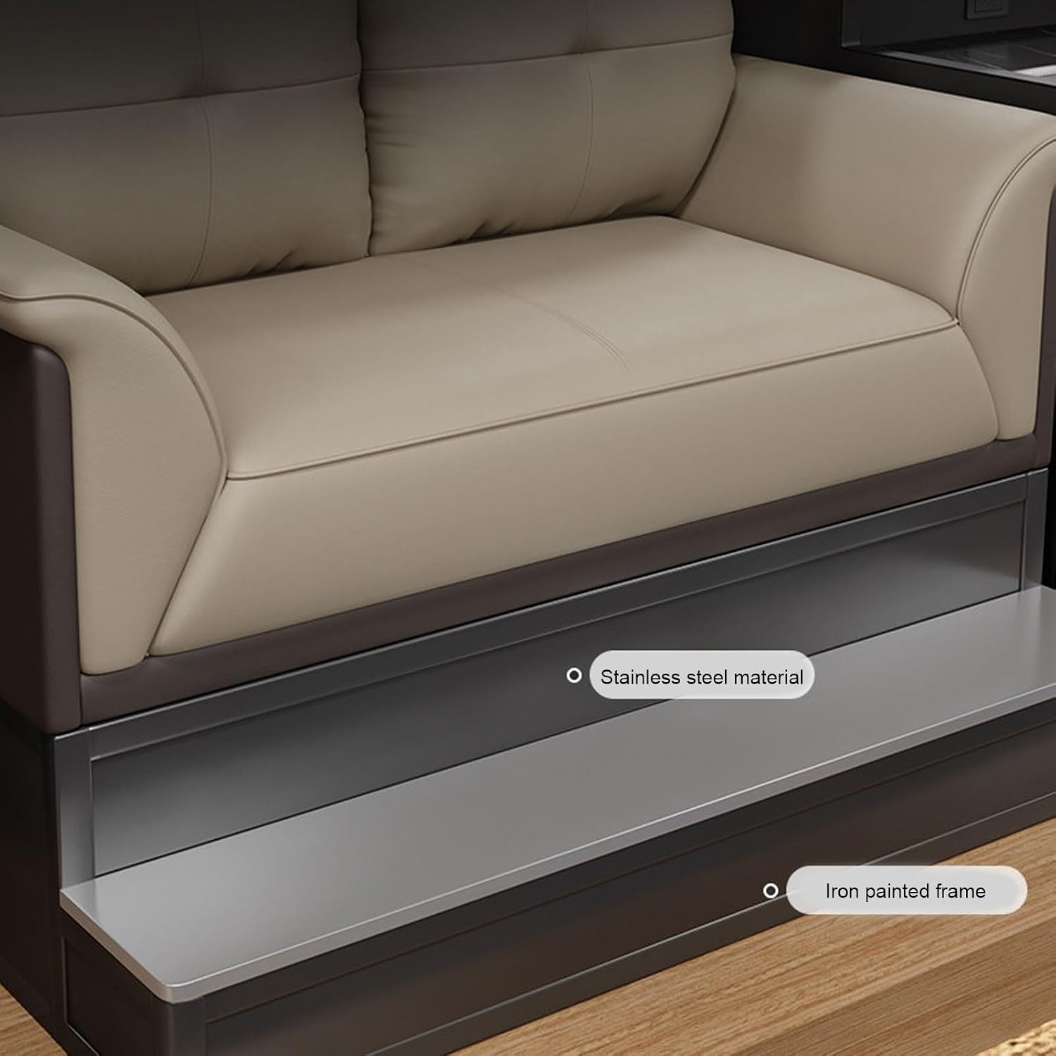 Generisch Billardzimmer Sofa Mit Metall-Fußstütze Massivholzrahmen Polsterstühlen Beistelltisch