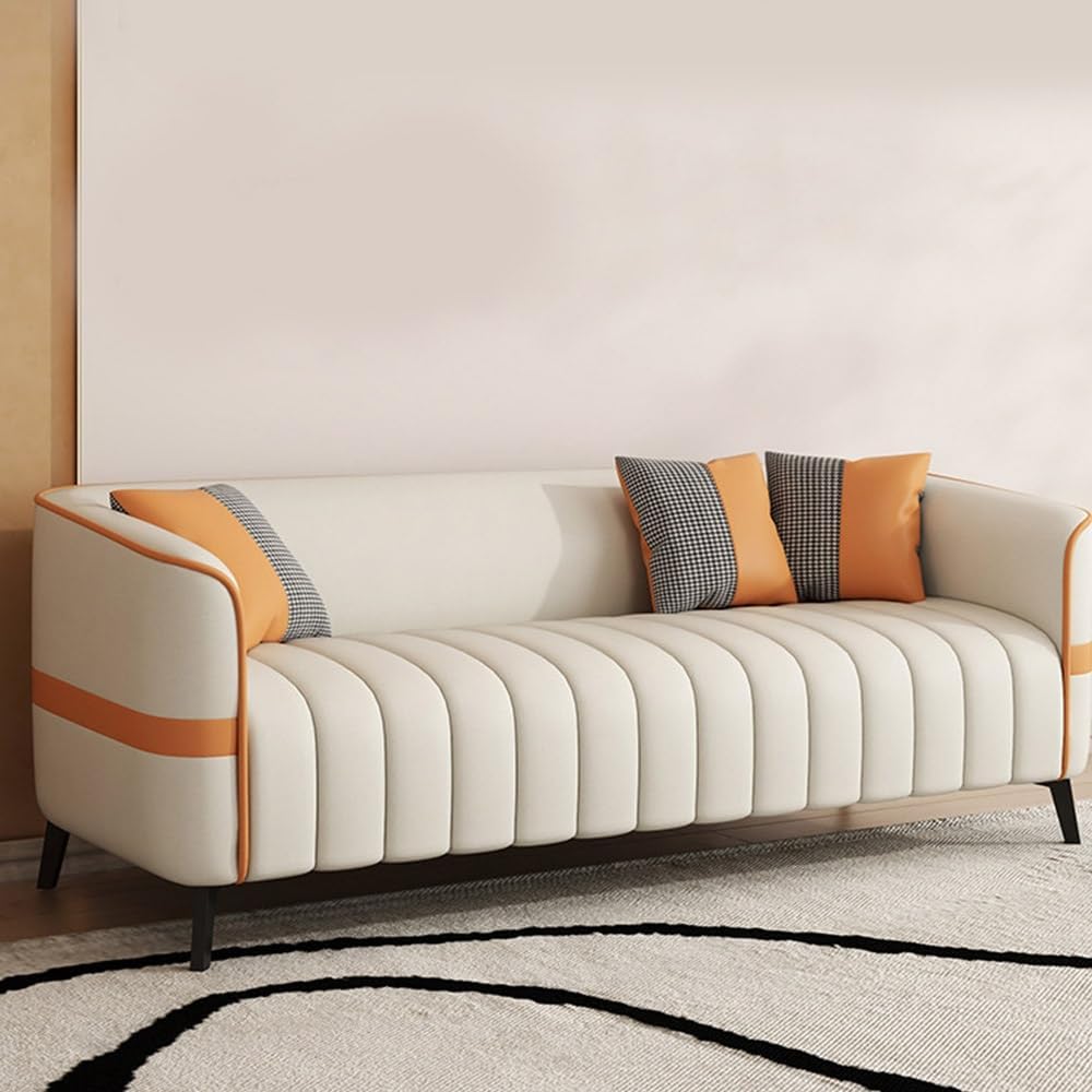 KIBONCY Kunstleder Akzent Sofa Mit Latex Polster 128 cm E
