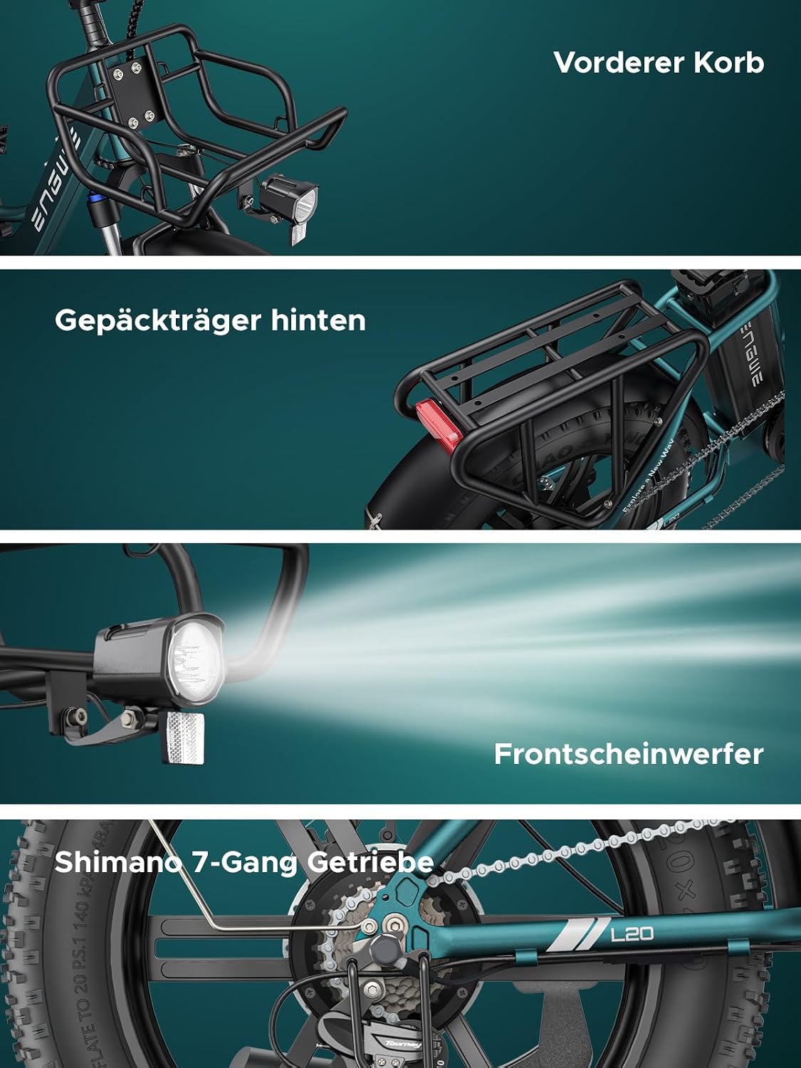ENGWE L20 Boost E-Bike 48V 13Ah 250W 25km/h Schwarz