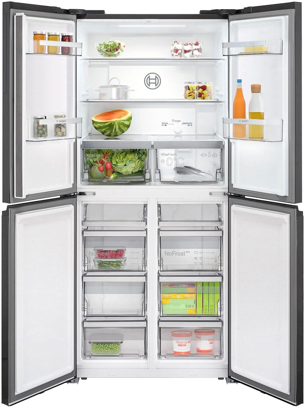 Bosch KMC85LBEA Serie 4 French Door Kühl-Gefrier-Kombination 189,5x85,5 cm 324/223 L NoFrost Schwarz
