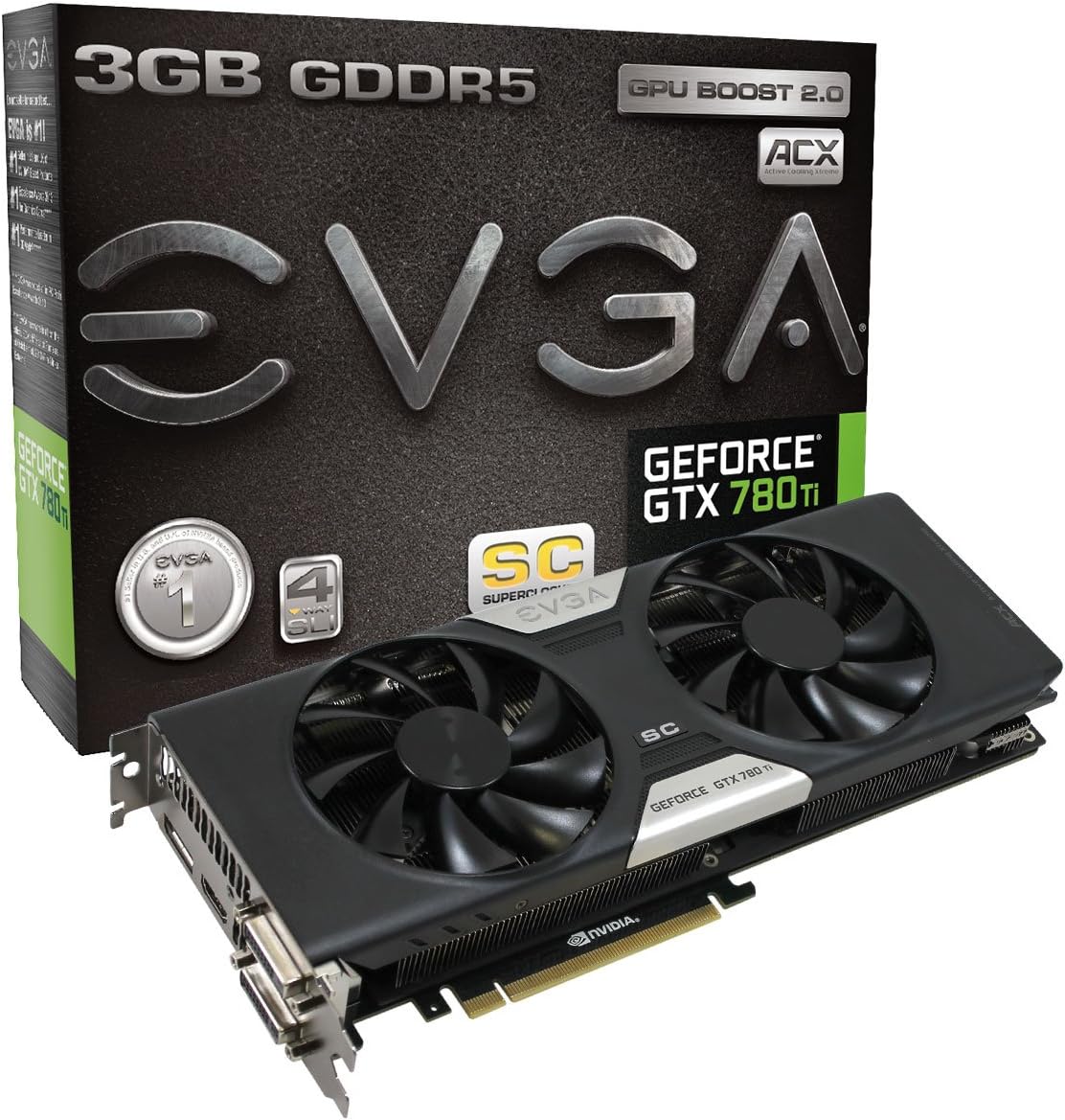 EVGA GeForce GTX 780 Ti Superclocked 3 GB DDR5 PCI-E Grafikkarte Mit ACX Kühler