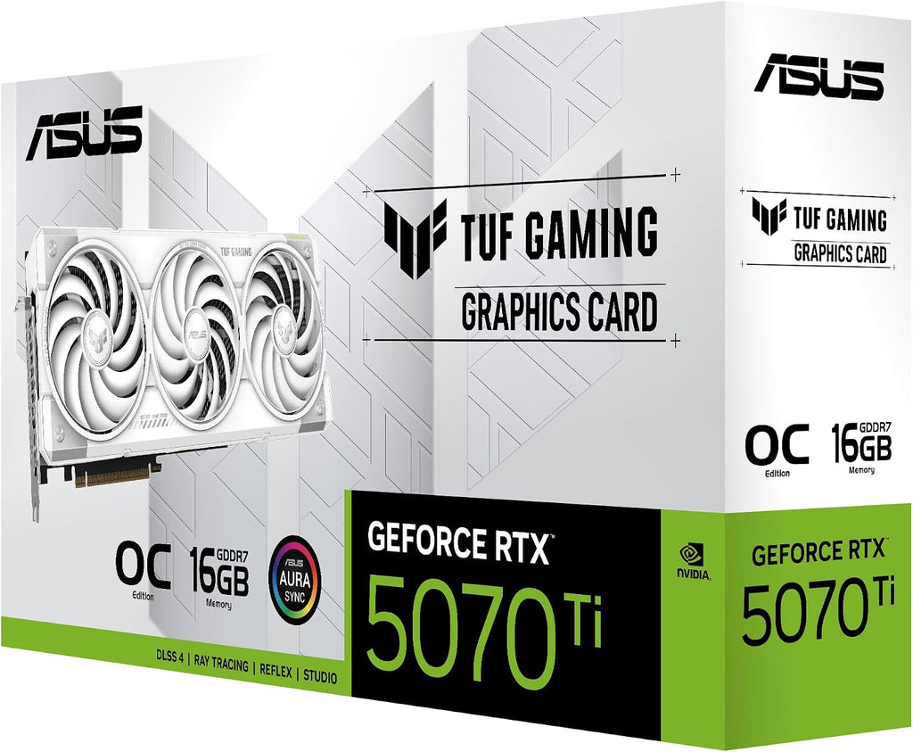 ASUS TUF Gaming GeForce RTX 5070 Ti 16 GB GDDR7 White OC Edition Gaming Grafikkarte