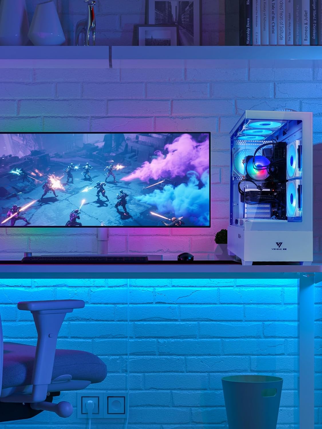 Evounic VS3W-E5-X99-2080TI Weisser ARGB Gaming PC Xeon E5 3.2 GHz RTX 2080 Ti 11 GB 32 GB RAM 512 GB SSD + 1 TB HDD