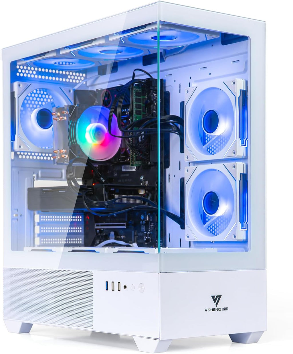 Evounic VS3W-E5-X99-2080TI Weisser ARGB Gaming PC Xeon E5 3.2 GHz RTX 2080 Ti 11 GB 32 GB RAM 512 GB SSD + 1 TB HDD