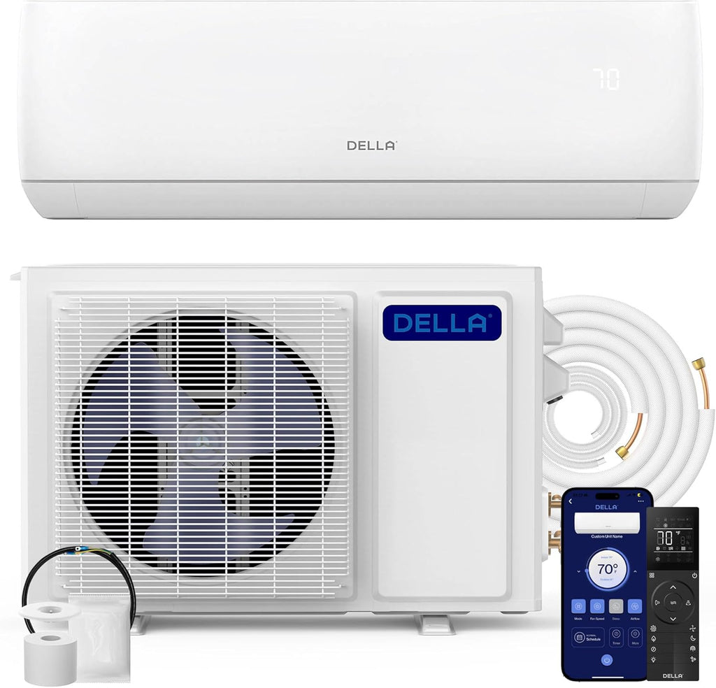 Della 12000 BTU Mini Split Klimaanlage 20 SEER2 Weiß