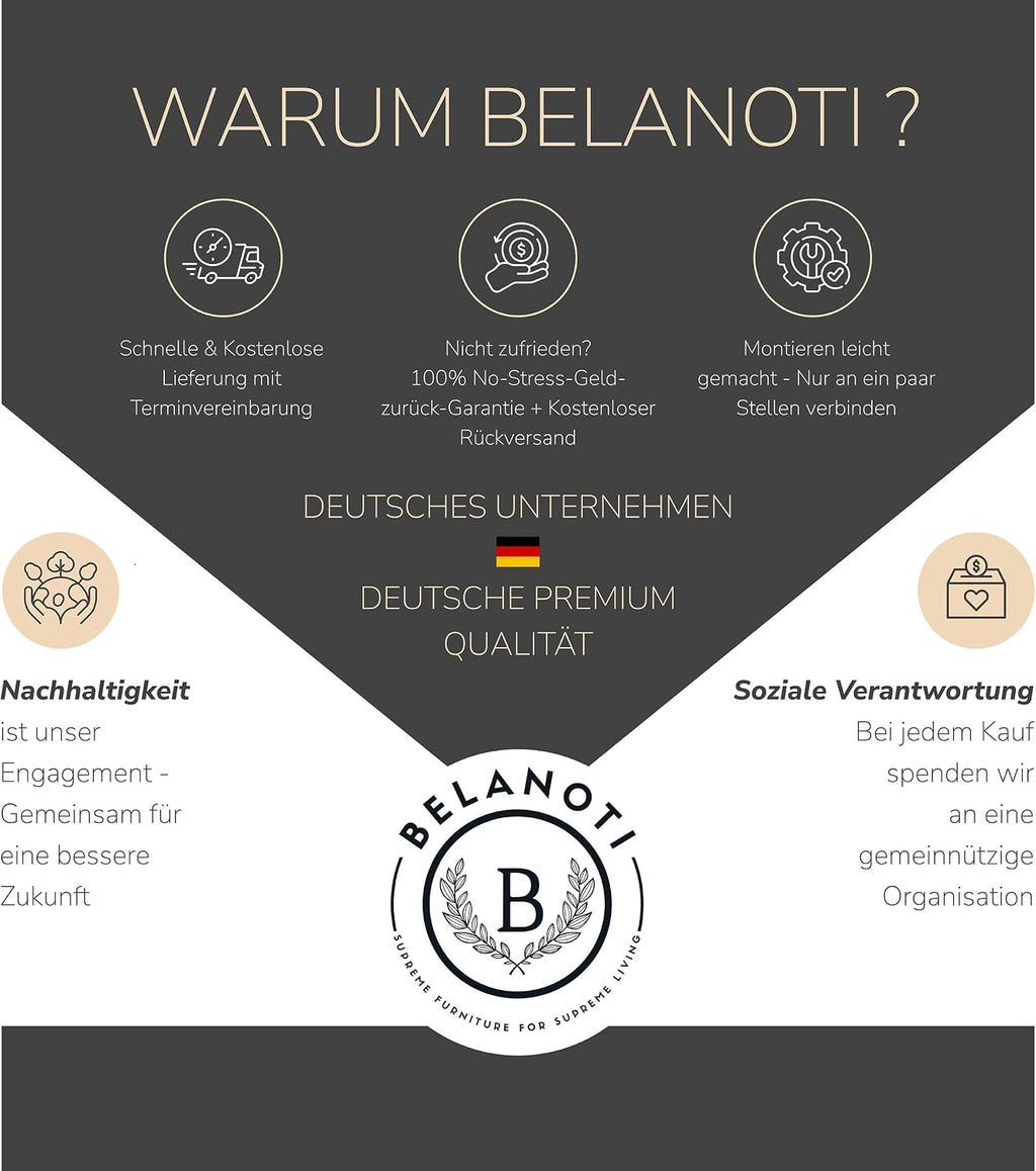 Belanoti MARBO Boxspringbett 180x200 Mit Bettkasten 7-Zonen Taschenfederkern Matratze Inklusive Visco Topper Weißgrau
