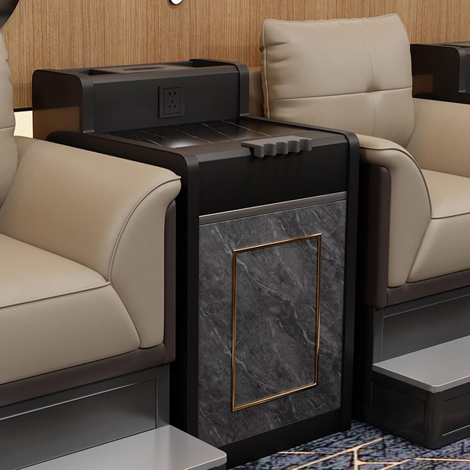 Generisch Billardzimmer Sofa Mit Metall-Fußstütze Massivholzrahmen Polsterstühlen Beistelltisch