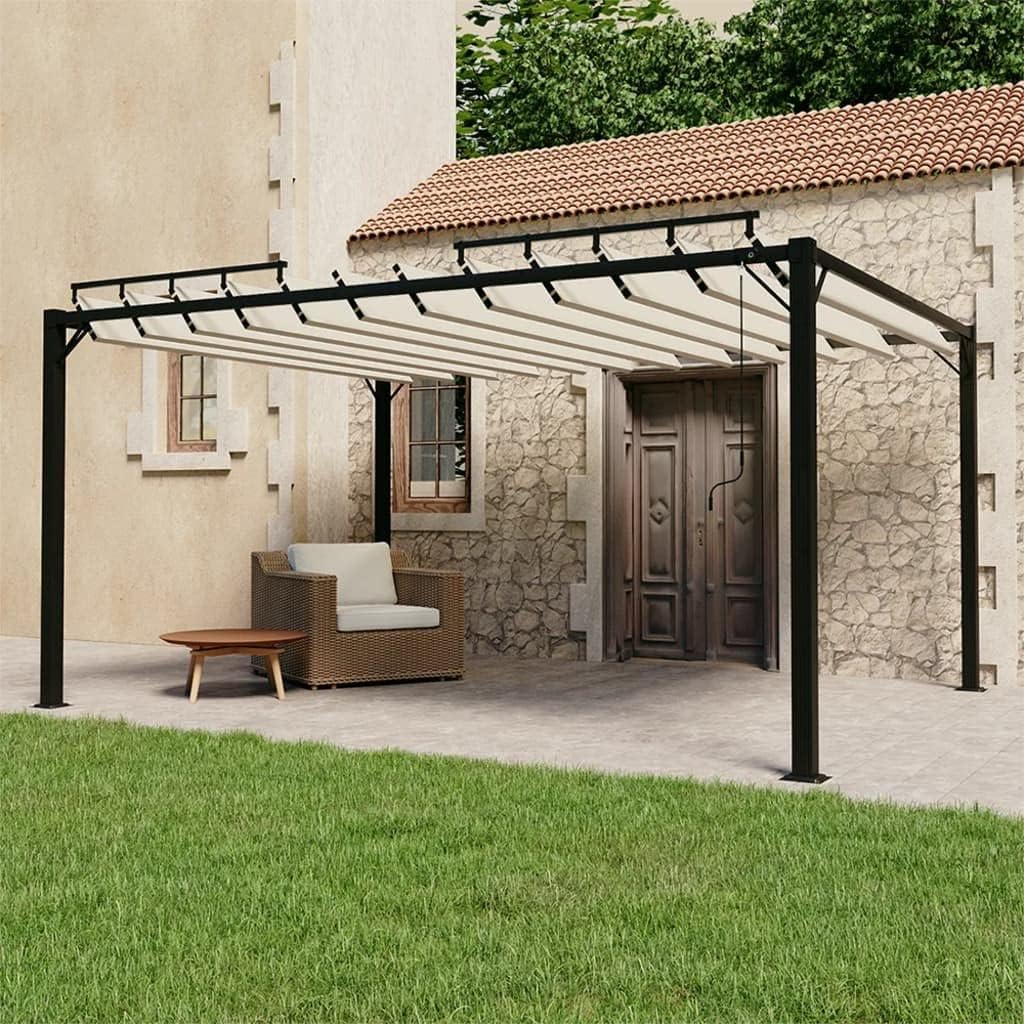 Kaloriko Pergola Mit Verstellbarem Lamellendach 3x4 M Creme