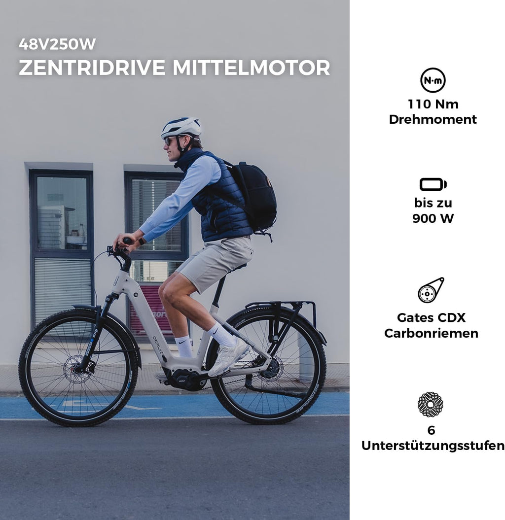 DERUIZ Mica Pro Trekking E-Bike Tiefeinsteiger 27,5/29 Zoll 110 Nm