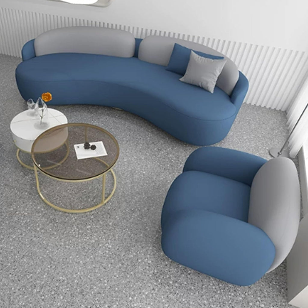 KIBONCY Gebogenes Sofa Aus Technischem Stoff 1,7m Set