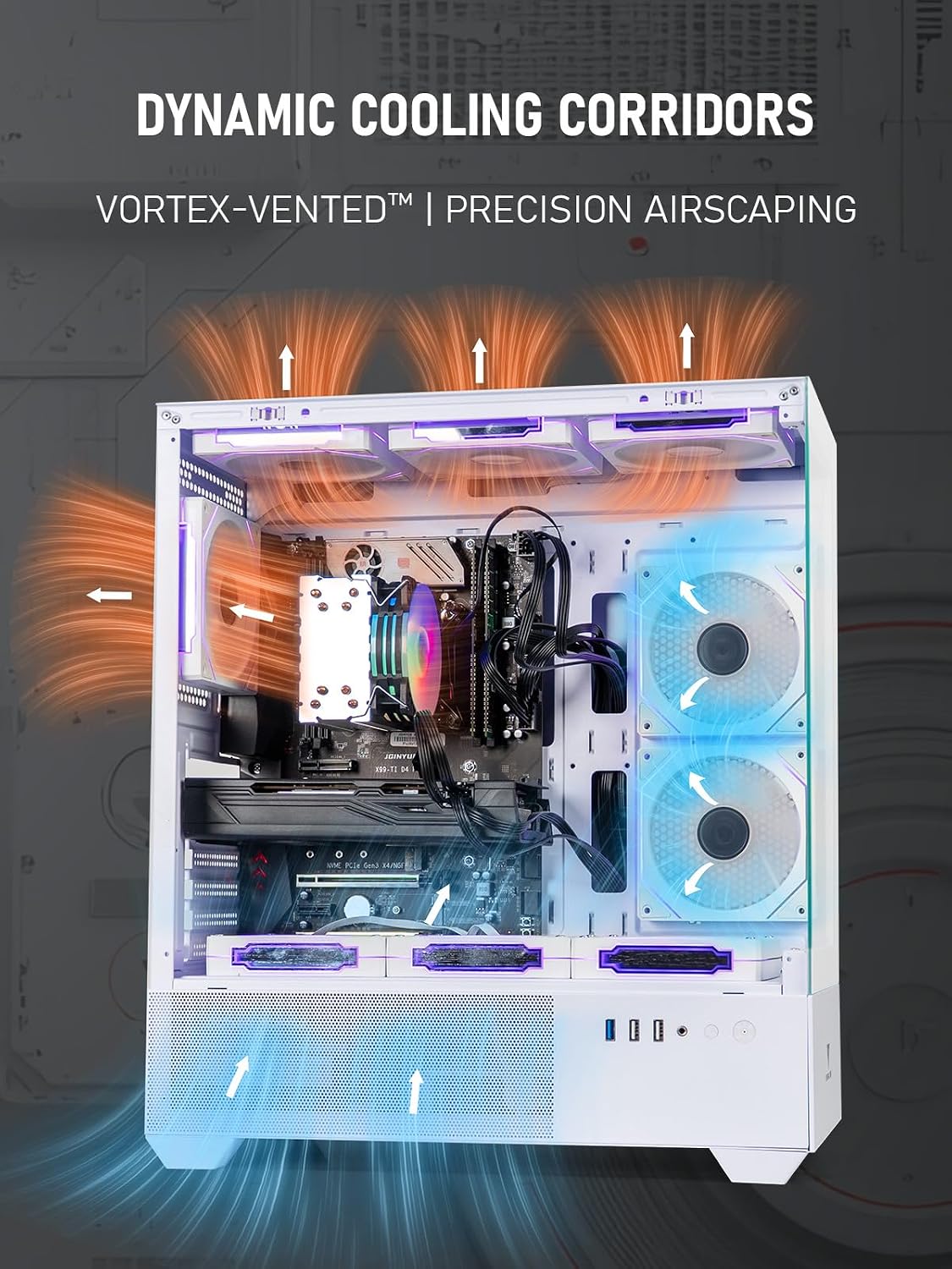 Evounic VS3W-E5-X99-2080TI Weisser ARGB Gaming PC Xeon E5 3.2 GHz RTX 2080 Ti 11 GB 32 GB RAM 512 GB SSD + 1 TB HDD