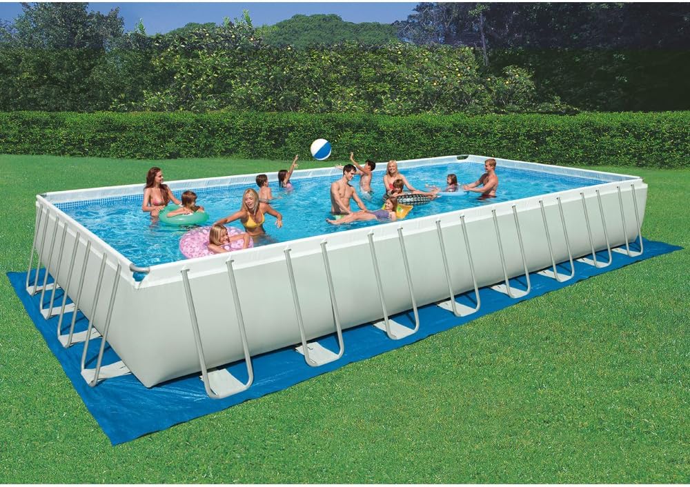 Intex Ultra Rechteckrahmenbecken 975x488 cm Grau Mit Sandfilterpumpe