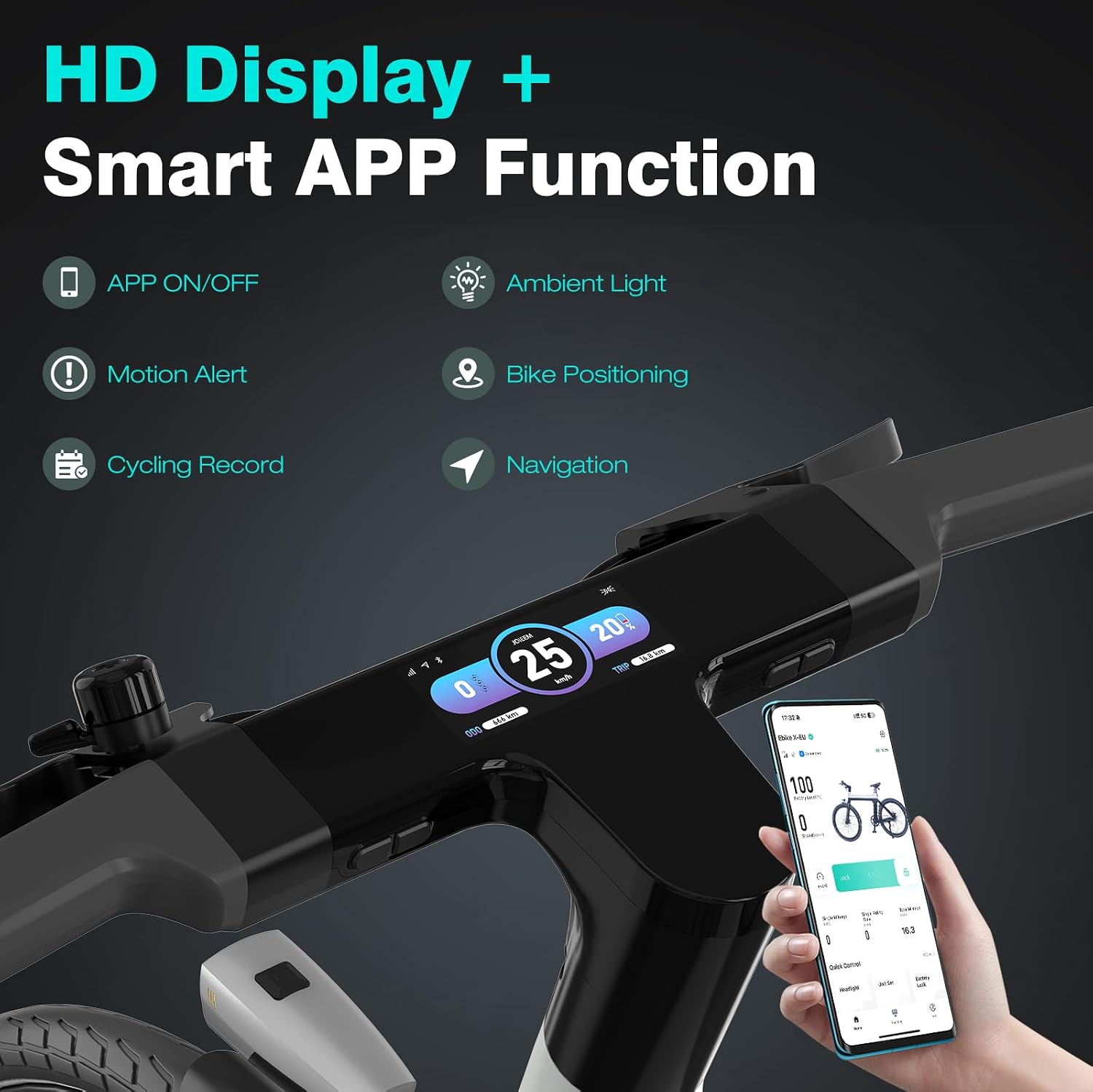 HITWAY EBIKE-X Pedelec 250W 345,6Wh Akku 70km Reichweite Schwarz