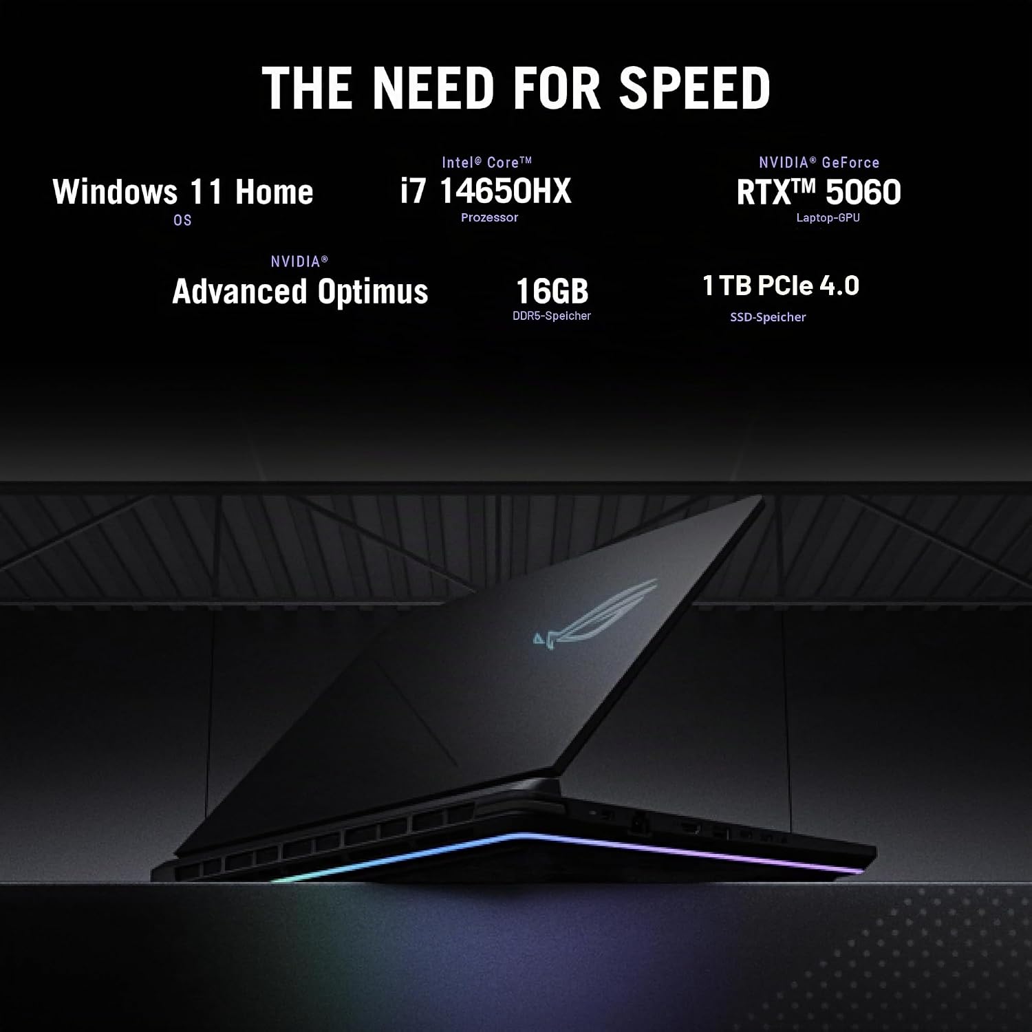 ASUS ROG Strix G16 2025 Gaming Laptop 16 Zoll FHD+ 165Hz Intel Core i7 14650HX RTX 5060 16GB DDR5 1TB SSD Wi-Fi 7 Windows 11