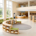 KIBONCY Gebogenes Rundes Bücherregal Bankett-Sofa 4x2m Bunt