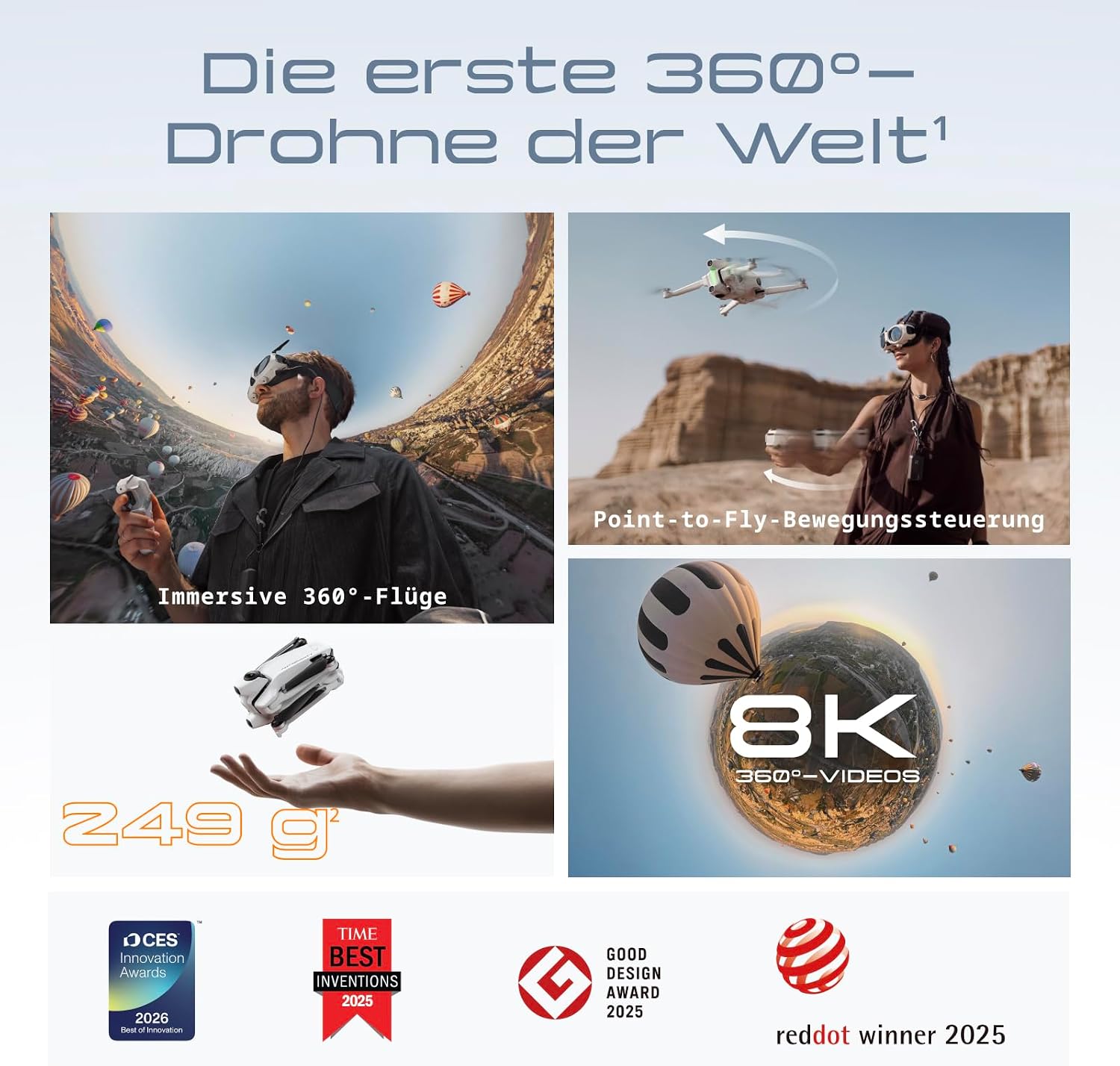 Antigravity A1 Explorer 8K 360° Drohne Weiß