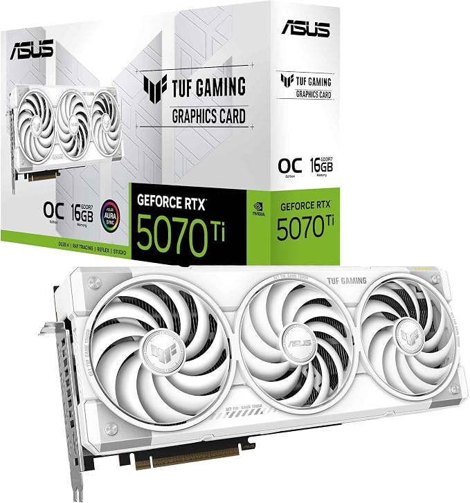 ASUS TUF Gaming GeForce RTX 5070 Ti 16 GB GDDR7 White OC Edition Gaming Grafikkarte