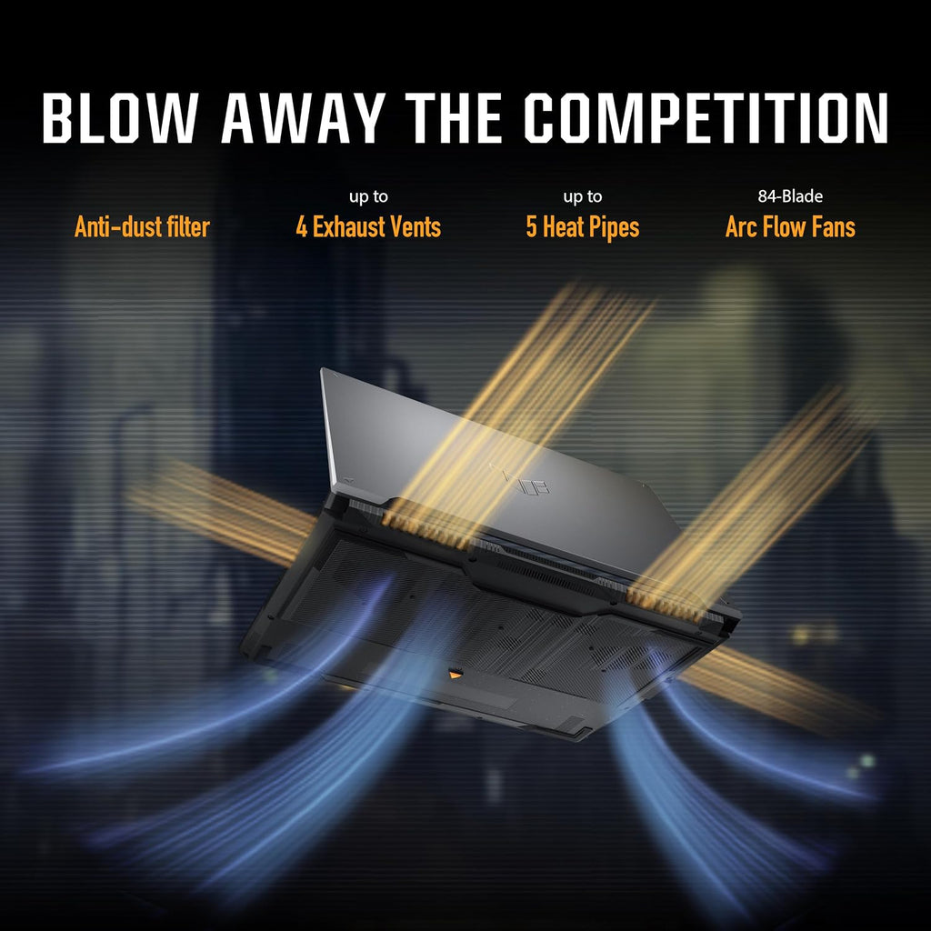 ASUS TUF Gaming F16 FX607VU-SS53 40.6 cm FHD+ 144Hz IPS-Level 16:10 Intel Core 5 210H RTX 4050 16 GB DDR5 512 GB SSD Win11 Mecha Gray