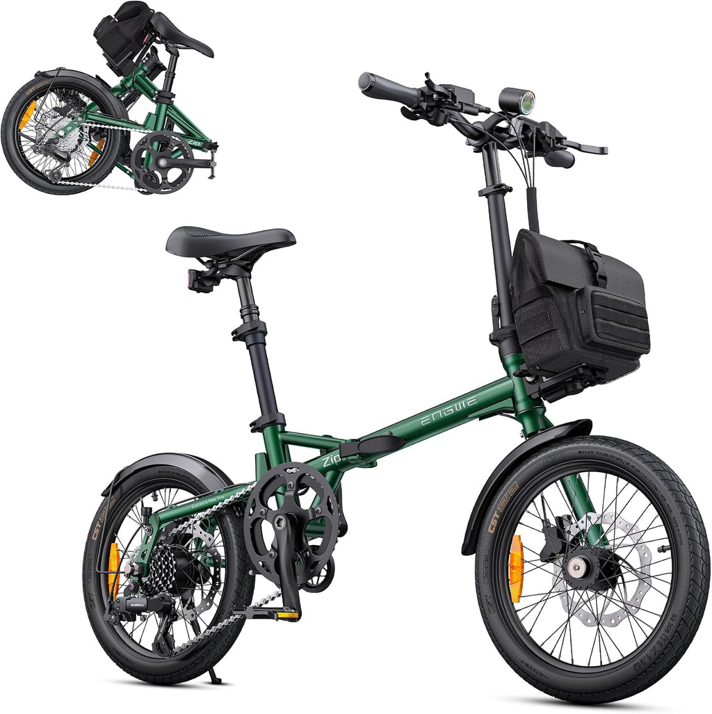 ENGWE Zip Faltbares E-Bike 16,9 kg 120 km Reichweite 36V 10Ah Akku 250W Motor Grün