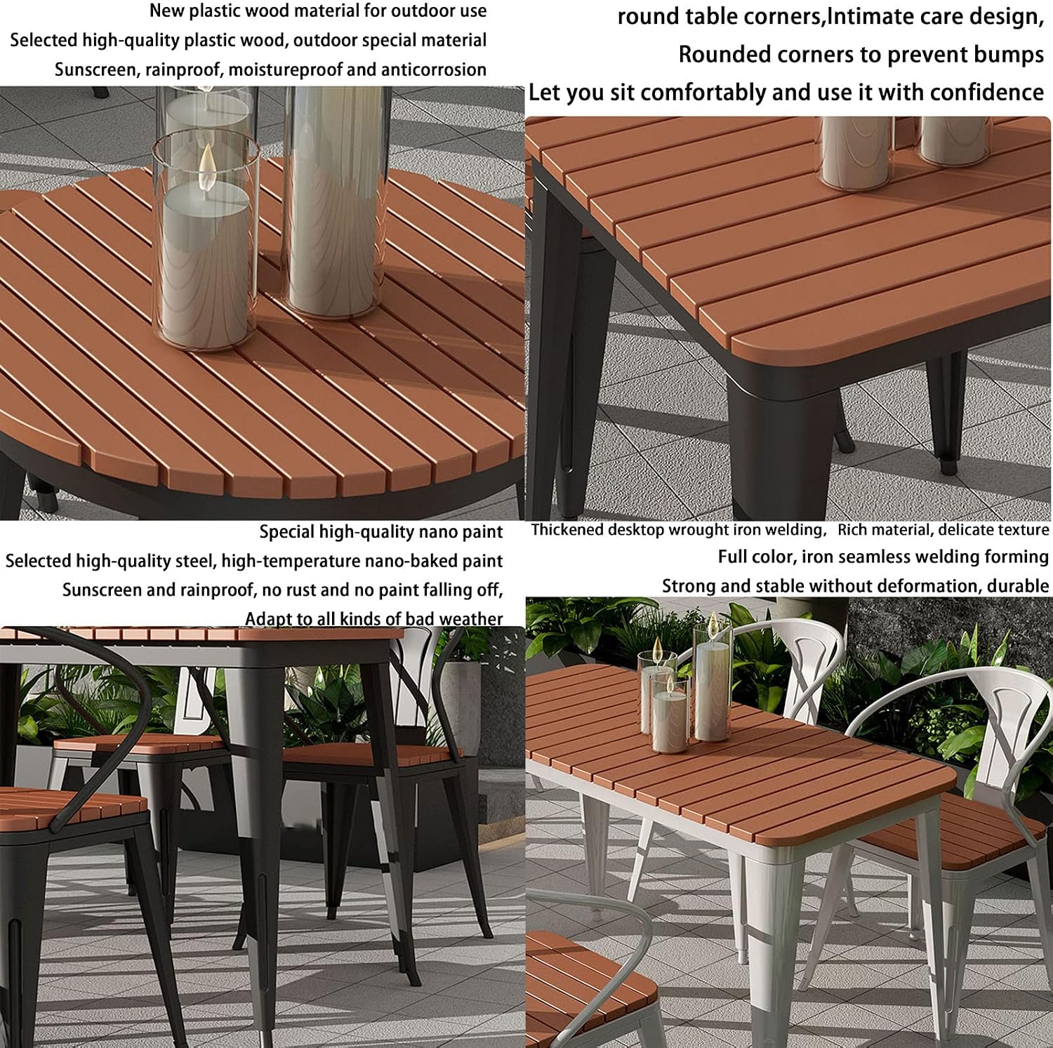 Gartenmöbel-Set 4 Stühle Und Tisch Schwarz
