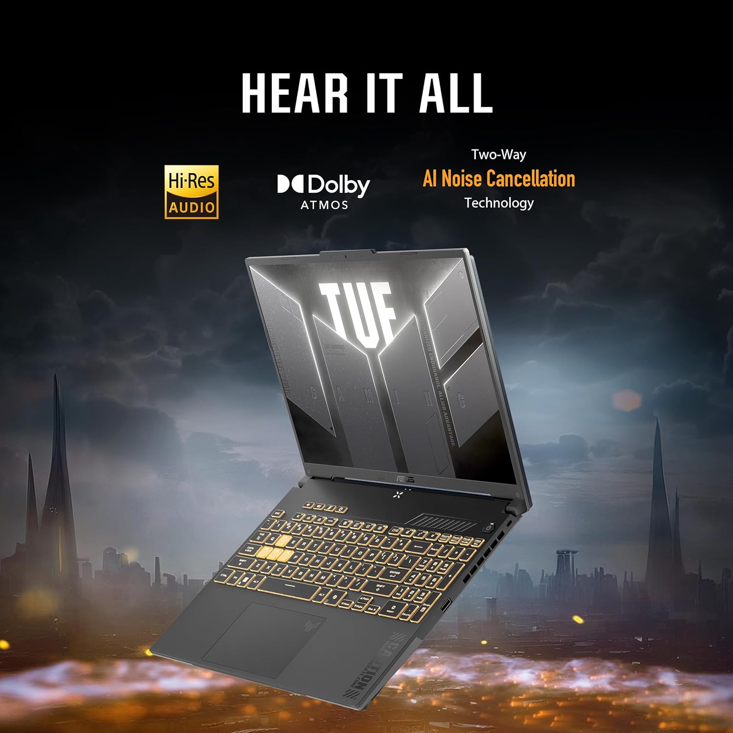 ASUS TUF Gaming F16 FX607VU-SS53 40.6 cm FHD+ 144Hz IPS-Level 16:10 Intel Core 5 210H RTX 4050 16 GB DDR5 512 GB SSD Win11 Mecha Gray