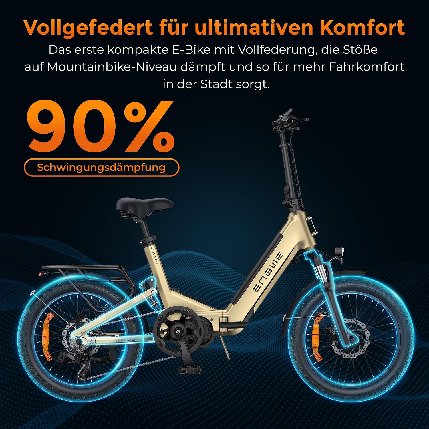 ENGWE L20 3.0 Pro E-Bike Schwarz 48V 15Ah Mittelmotor