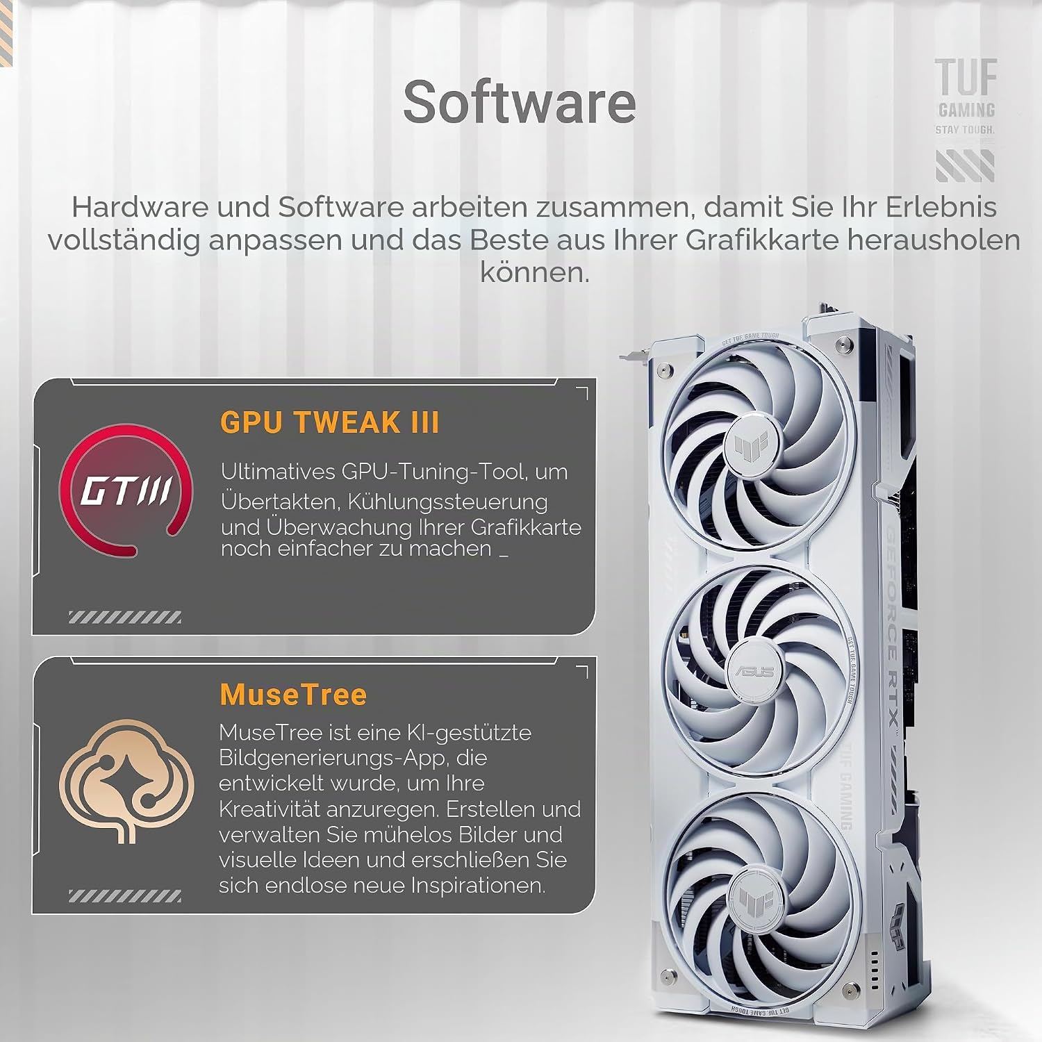 ASUS TUF Gaming GeForce RTX 5070 Ti 16 GB GDDR7 White OC Edition Gaming Grafikkarte